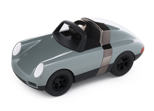 Shiny convertible  grey chrome drivers helmet side view playforever luft slate